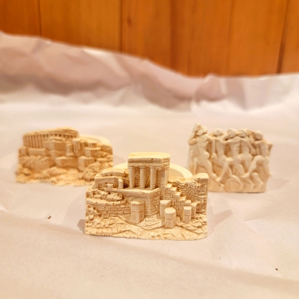 Athens Greek Tea Light holders Parthenon Olympic runners Acropolis Souvenir set